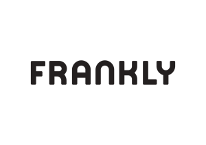 Frankly logo, økologisk spiritusbrand med fokus på bæredygtighed og kvalitet